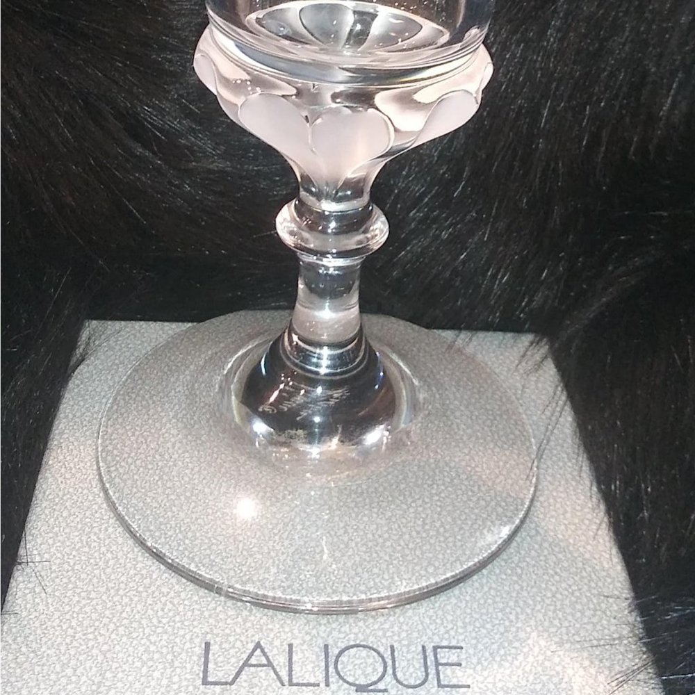 Lalique Trumpet Vase with Hearts (10 inches)